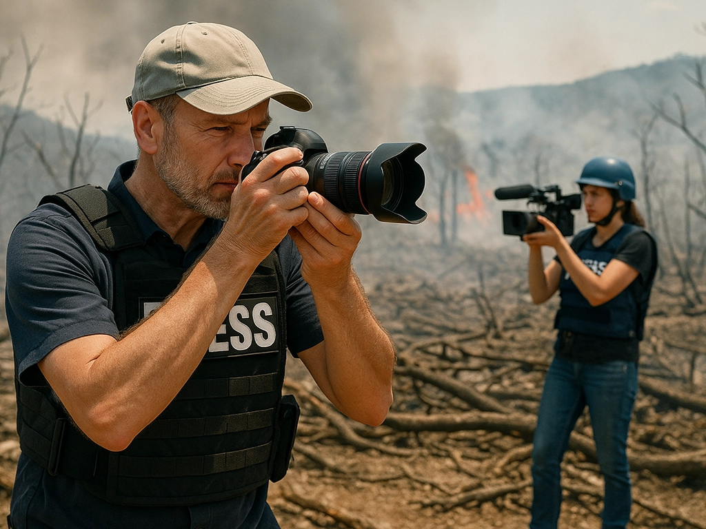 Press photographers documenting wildfires and climate change impacts